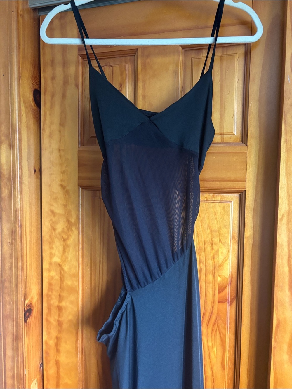 Black Spaghetti-Strap Slip Dress